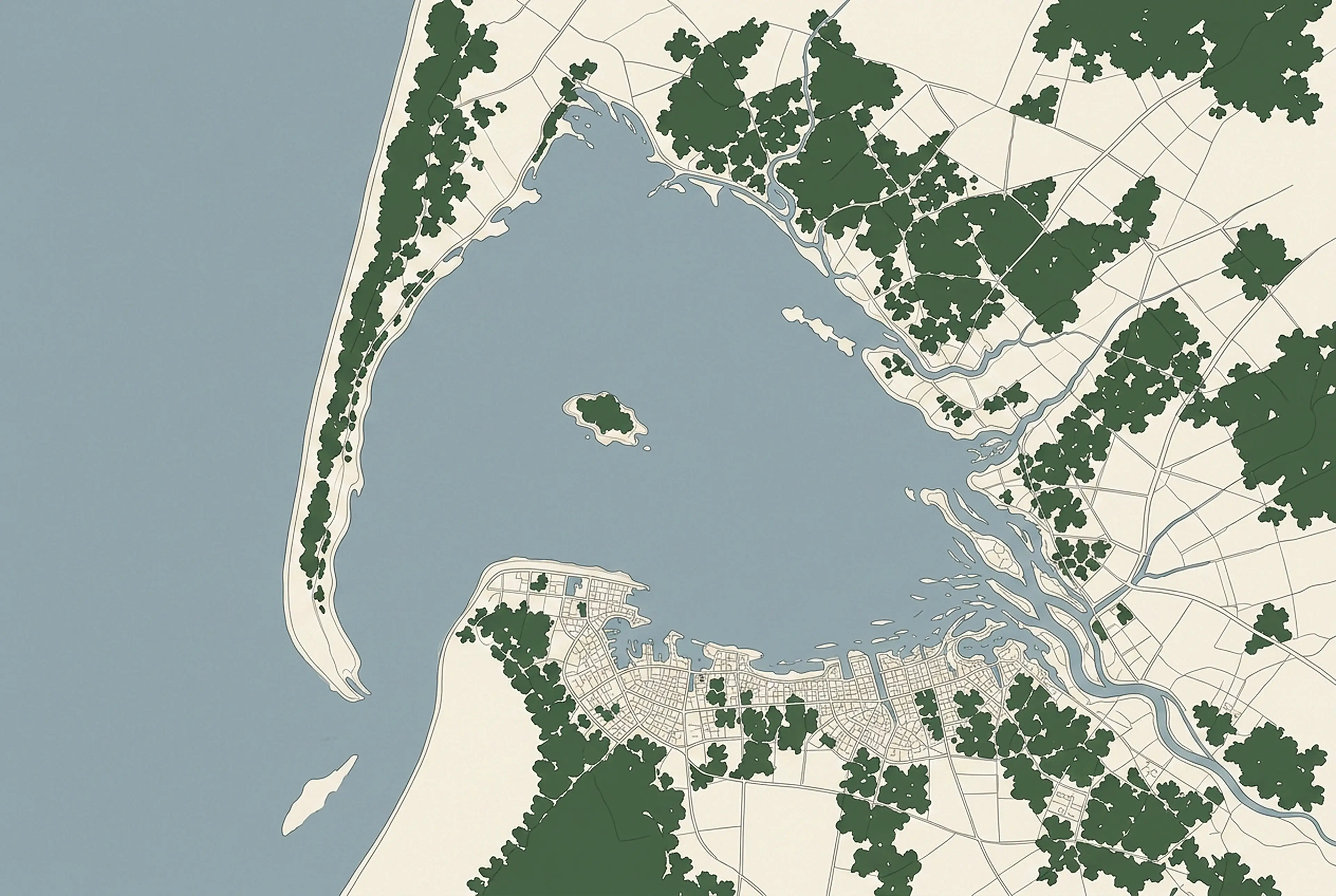 Carte du Bassin d'Arcachon et des adresses Les Cocons du Bassin